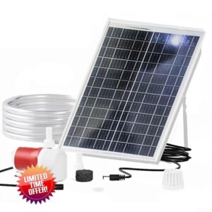 25W Solar Fountain Water Pumps with Brushless Motor 1100L/H Flow Rate 2M Pipes for Garden Pond Outdoor Water Feature