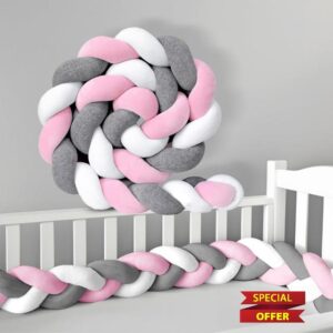 RZYW Braided Pillows Knotted Soft Anti-Fall Bed Guard Rail Surrounds Cushions Knotted Mat Cuddle Cushion All Round Braided Protector for Room Bed