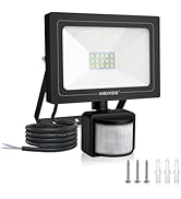 MEIKEE Security Lights with Motion Sensor 25W PIR Light Super Bright 2100 Lumen LED Sensor Flood ...