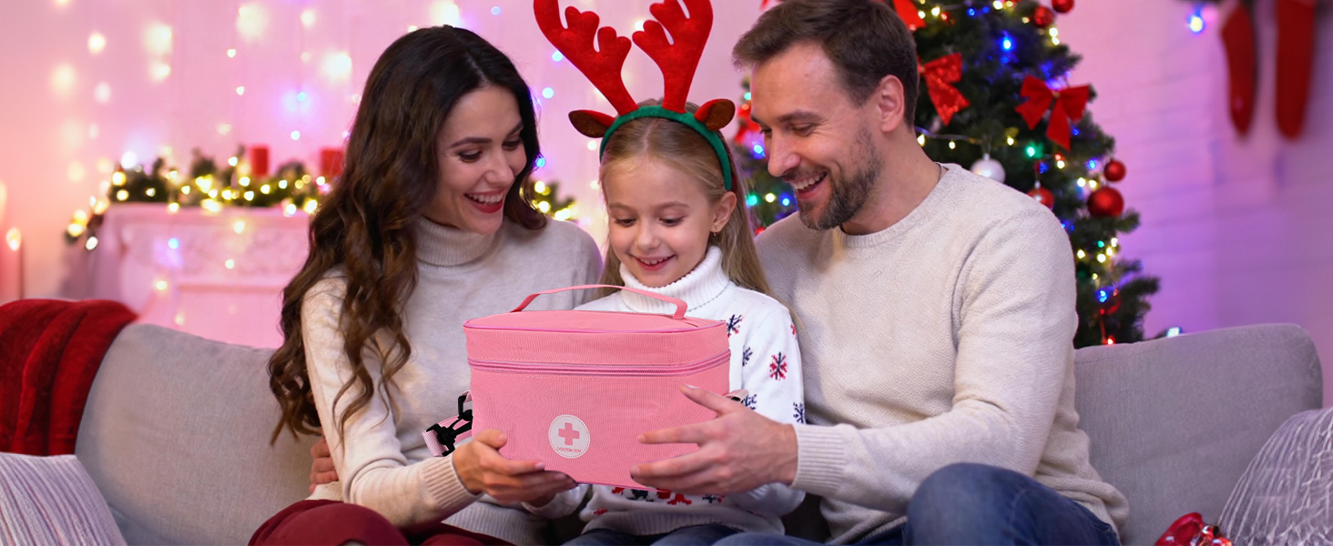 Cozy indoor scene with festive lighting and decorative elements visible in background, showing interaction with what appears to be reading material.