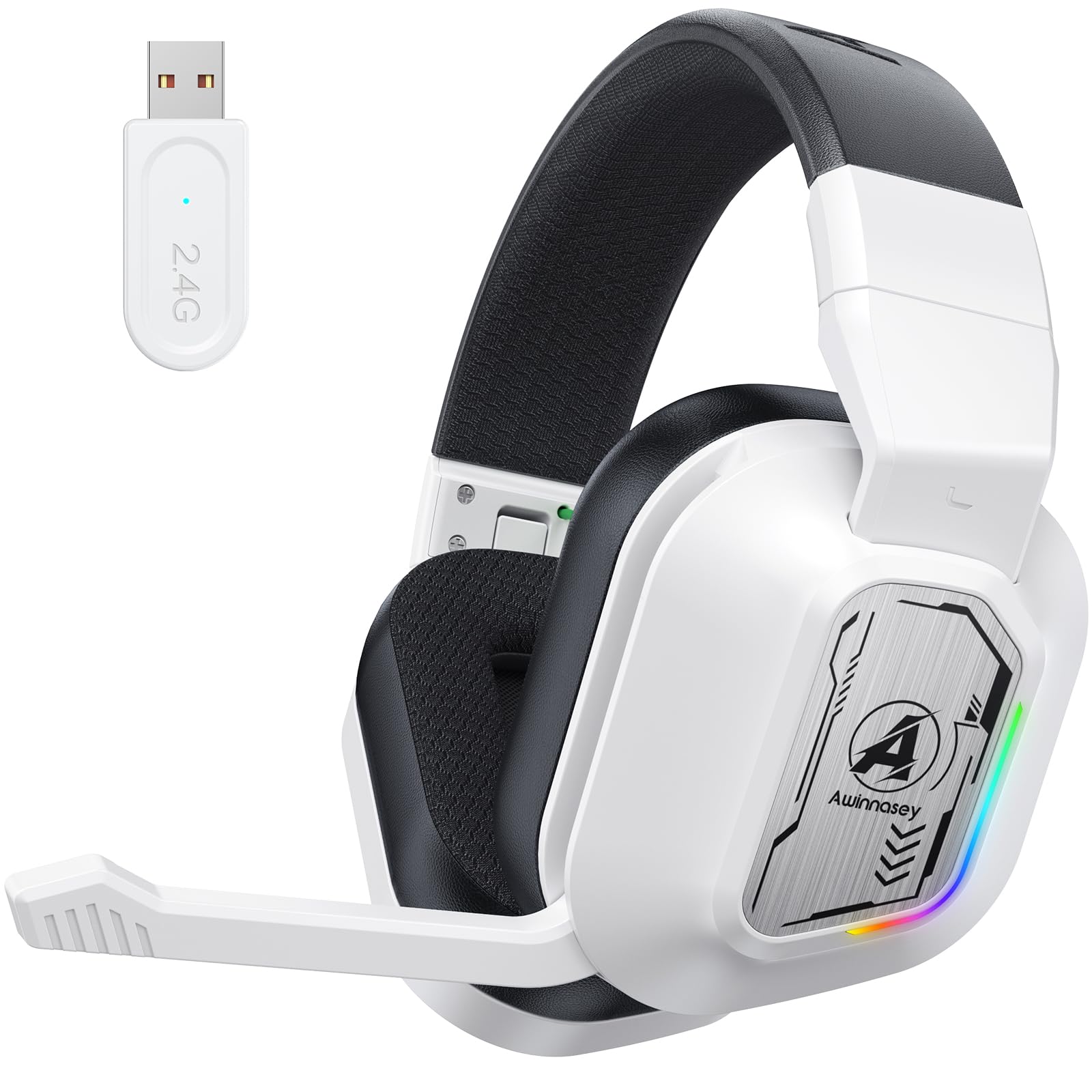 Low Latency Lossless Sound Foldable Noise Cancelling Black White