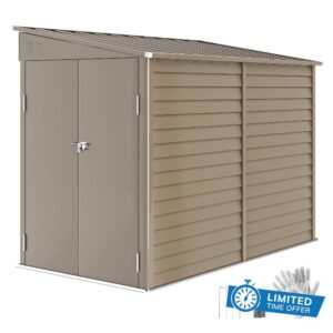 Outsunny 5 x 9ft Galvanised Metal Garden Shed with Foundation Kit