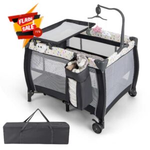 COSTWAY 3 in 1 Portable Travel Cot
