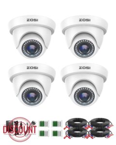 ZOSI 4 Pack 1080p HD-TVI Home Security Camera Outdoor Indoor 1920TVL