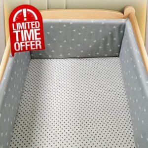 Cot Liner Airwrap Cot Bumper Breathable Bumper with Double-Sided Design Baby Boys Girls Nursery Protect All Round Crib Rail