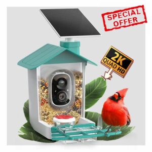 COOAU 3MP Smart Bird Feeder Camera Wireless Outdoor