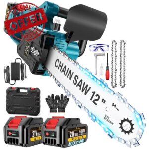 Electric Brushless Chainsaw Cordless 12 Inch