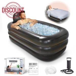 Nevife Inflatable Bathtub for Adults – with Heat-Retaining Cover & Comfort Base
