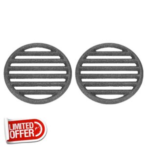 PATIKIL 2 Pcs Cast Iron Fire Grate