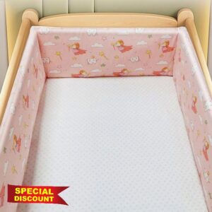 RZYW Headboard Padded Breathable Cot Bumper Bed Rail for Baby Breathable Crib Cot Protector Bumper All Round Bed Side Rails for Children