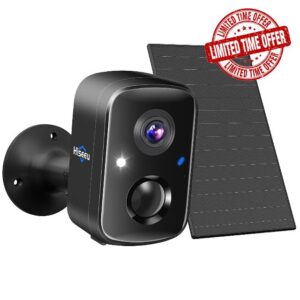 Hiseeu 4MP Wireless Solar Security Camera Outdoor Color Night Vision
