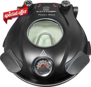 MisterChef Electric Pizza Oven with 12” Ceramic Stone & Viewing Window – 900°F (450°C) High Heat