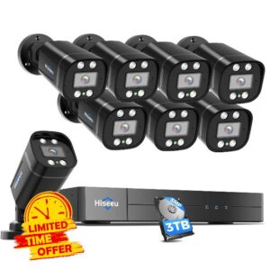 Hiseeu 8 Channel Outdoor Security CCTV Camera System