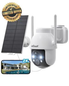 ieGeek 2K Solar Security Camera Outdoor Wireless