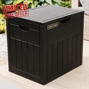 Olsen & Smith Lockable Outdoor Garden Plastic Storage Box Container Chest - Small Lawn Balcony Furniture