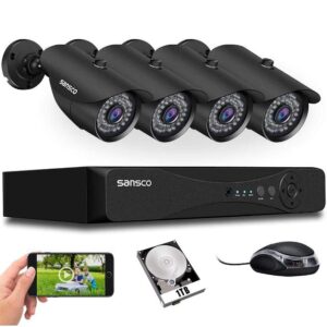 SANSCO 5MP 8 Channel DVR Outdoor CCTV Camera System with 1TB Hard Drive