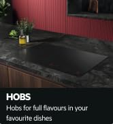 Text reads 'DISCOVER OUR KITCHEN RANGE'. Simple black background with white text.