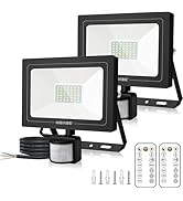 Installation components of outdoor floodlight including mounting hardware, brackets, and wiring accessories.