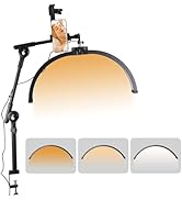 Red handheld fan device shown from two angles, with accessories including charging cable and carrying pouch. Features circular design with prominent center button.