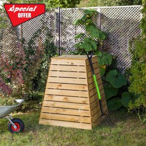 Primrose Outdoor Wooden Beehive Composter Garden Compost Bin Hinged Hatch Lid 625L