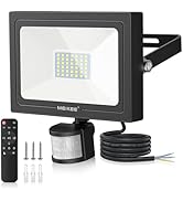 MEIKEE 70W Security Lights Outdoor Motion Sensor 6800LM 6500K Daylight White PIR Floodlights Outd...