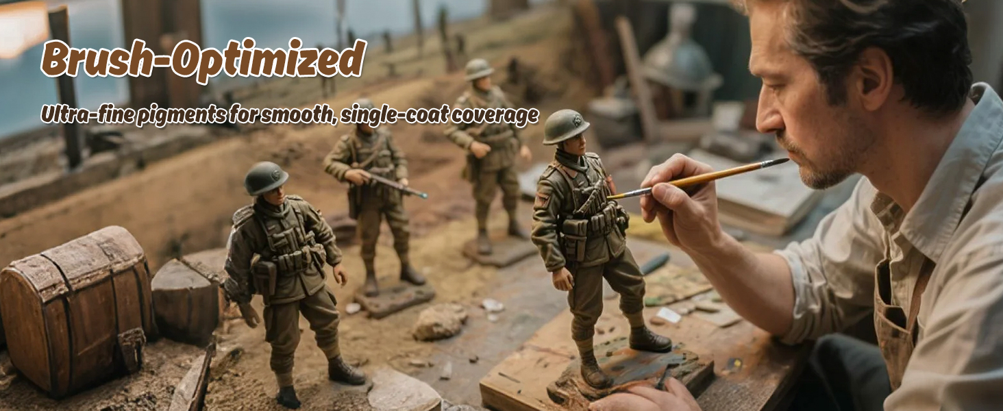 Text reads 'Battle Optimized'. Series of military-themed images showing soldiers in combat gear in various tactical positions and scenarios.