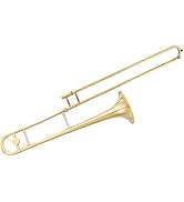 Maxmass B Flat Tenor Slide Trombone, Professional Brass Trombone Instrument with Mouthpiece, Glov...