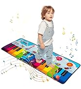 Maxmass Kids Piano and Drum Set, 24-Key Electric Keyboard Drum Kit with 2 Drum Sticks, LED Lights...