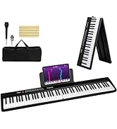 Maxmass 37 Keys Kids Piano and Stool, Children Electronic Keyboard with Adjustable Microphone and...