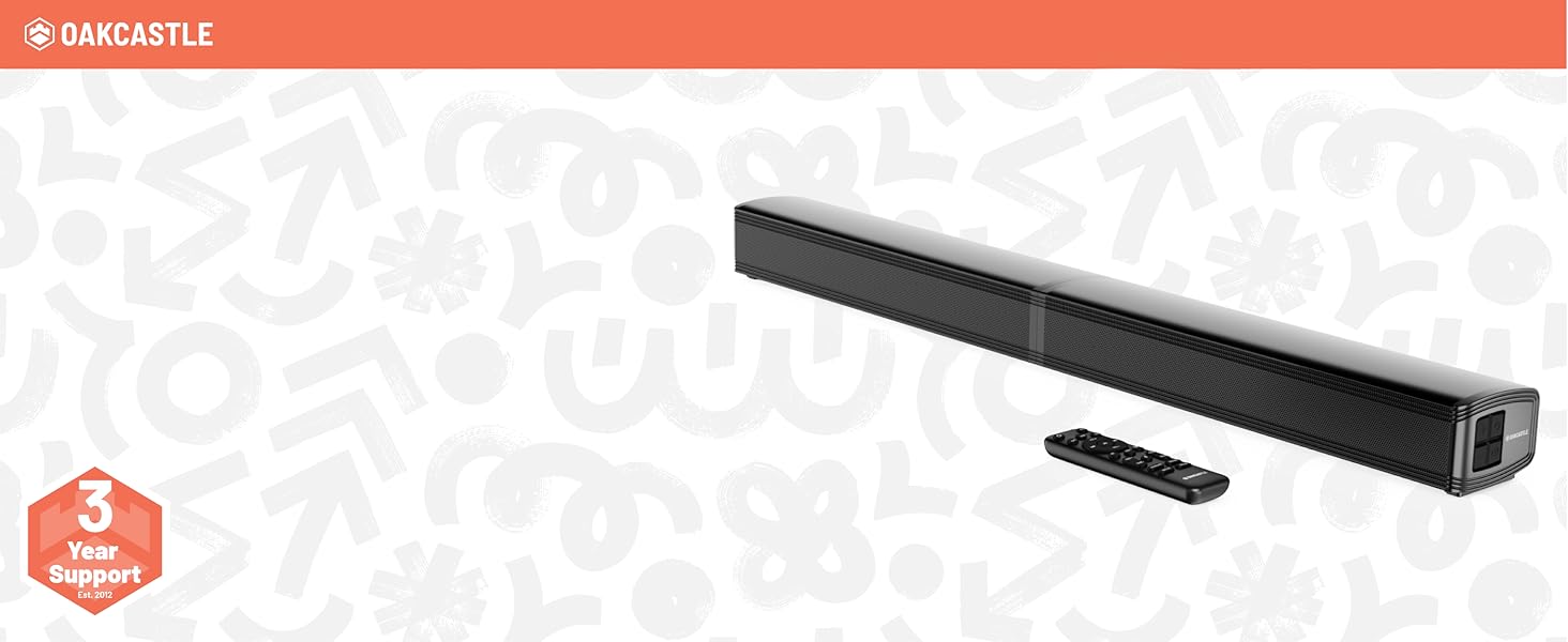 Black soundbar shown from multiple angles. Product demonstration images showing slim profile and mounting options for home theater setup.