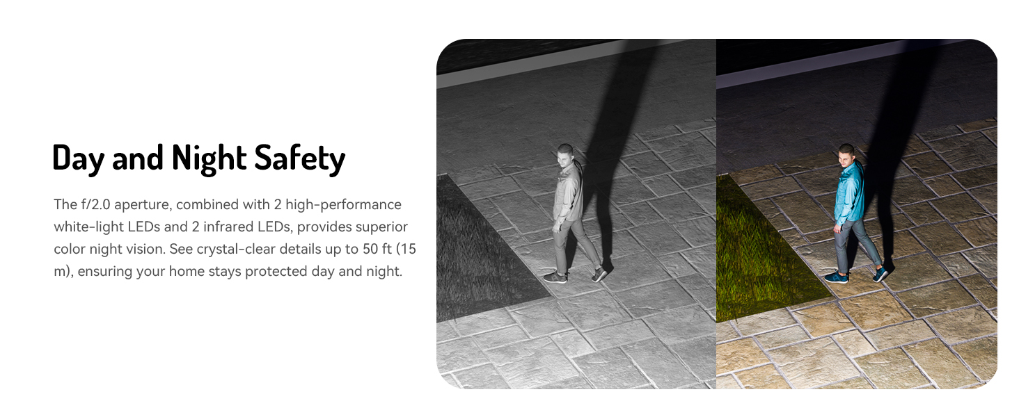 Text reads 'Day and Night Safety'. Split images showing footwear visibility in both daylight and nighttime conditions.