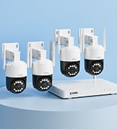 ZOSI 4K Wireless CCTV Camera System, 4Pcs 5MP Wi-Fi 6 Security Camera Outdoor, 8CH 4K NVR with 1T...