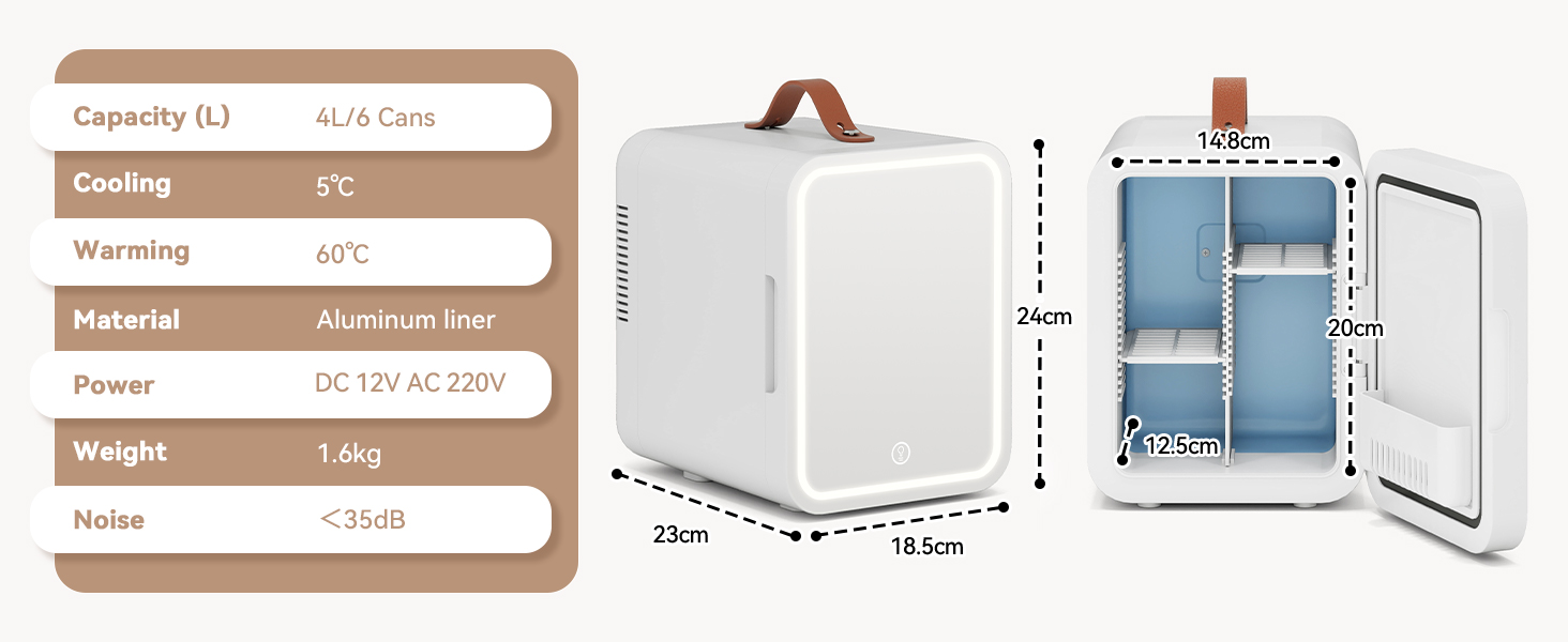 Technical diagram showing various measurements and dimensions of a box-like structure, with arrows and measurements indicated in a brown/beige color scheme.