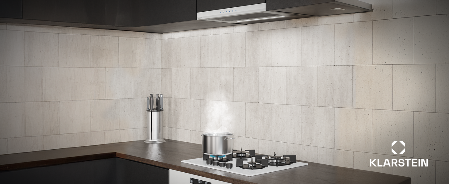 Text reads 'DUSTLESS PROFILE'. Three marketing images showing industrial equipment or machinery with bright lighting effects.