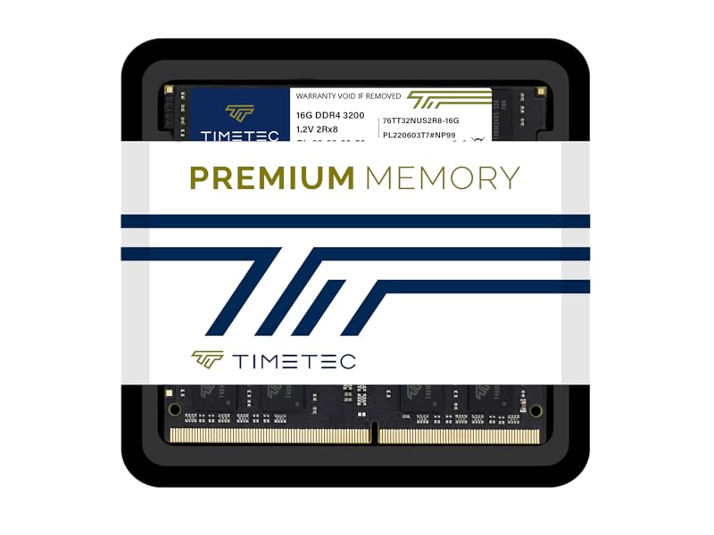 Timetec Premium Memory RAM module for computers, featuring blue and white packaging with product specifications visible.