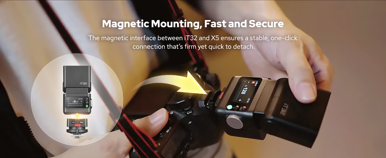 Text reads 'Dual Identity/Iron/lock & Trigger in One'. Close-up product photo of black tactical equipment or mounting system.