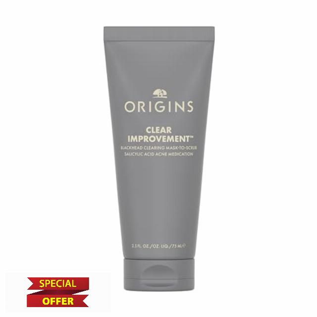 Origins Clear Improvement Blackhead Clearing Face Mask & Scrub | Reduces Blackheads | With Salicylic Acid & Bamboo Charcoal