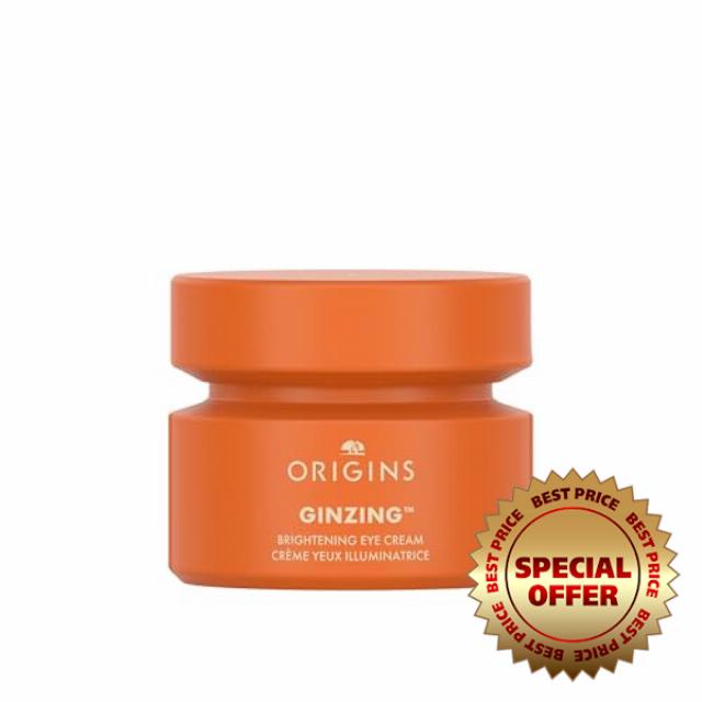 Origins GinZing Brightening Eye Cream with Vitamin C & Niacinamide| Visibly Reduces Dark Circles