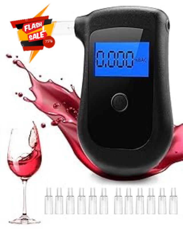 Lorrtra UK Portable Alcohol Tester: High-Precision BAC Detection Tool Breathalyser for Home