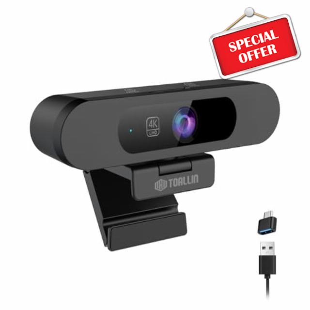 TOALLIN 4K Webcam with WDR