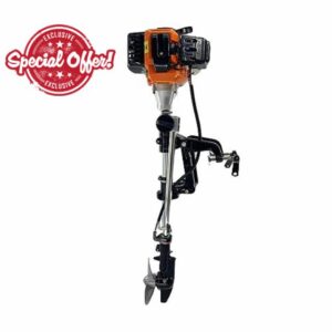 Outboard Motor Boat Engine Air Cooled 2 Stroke 2.5 Horsepower， Gasoline Outboard Motor， Boat Engine for Inflatable