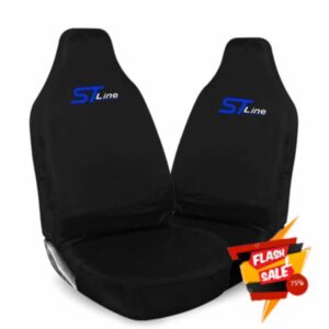 ST Line Car Seat Covers – Black Waterproof Front Seat Protectors