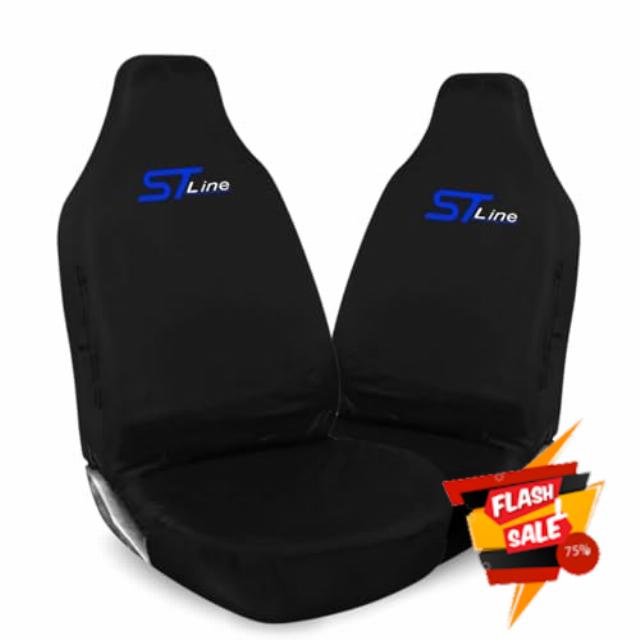 ST Line Car Seat Covers – Black Waterproof Front Seat Protectors