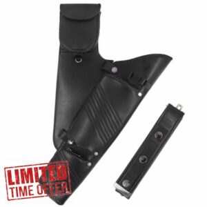 Archery Hip Quiver for Arrows Leather Arrow Holder with 3 Pockets and Adjustable Belt Arrow Quiver for Recurve Bow Hunting Shooting