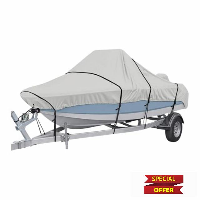 Ergocar Waterproof Boat Covers 420D 6 Meters*2.9 Meters Canvas Kayak Cover V-Shaped Hull Dust-Proof Uv-Proof With Storage Bags Suitable For Boats 17-19-Foo