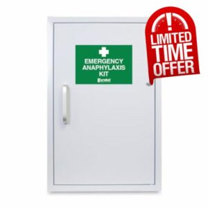 Value Aid Anaphylaxis Kit Storage Cabinet (Empty) – Wall-Mountable First Aid Cabinet for Adrenaline Auto-Injectors and Emergency Use
