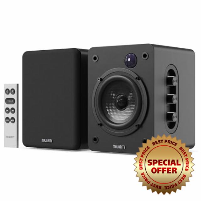 MAJORITY Bookshelf Bluetooth Speakers | Wireless Active Speakers Pair | Hi-Fi