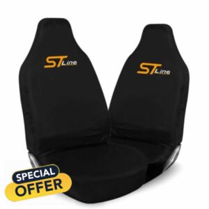 ST Line Car Seat Covers – Black Waterproof Front Seat Protectors