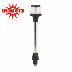 LED Stern Light IP65 360 Degree Marine Anchor Pole Light for Boats Yachts DC10 24V 2.5W 250LM Durable Aluminum Alloy Shaft White 4000 4500K