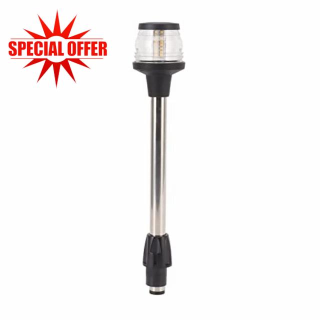 LED Stern Light IP65 360 Degree Marine Anchor Pole Light for Boats Yachts DC10 24V 2.5W 250LM Durable Aluminum Alloy Shaft White 4000 4500K
